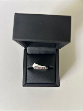 Costume Alloy Silver Multicolor Bar Ring - Size 7